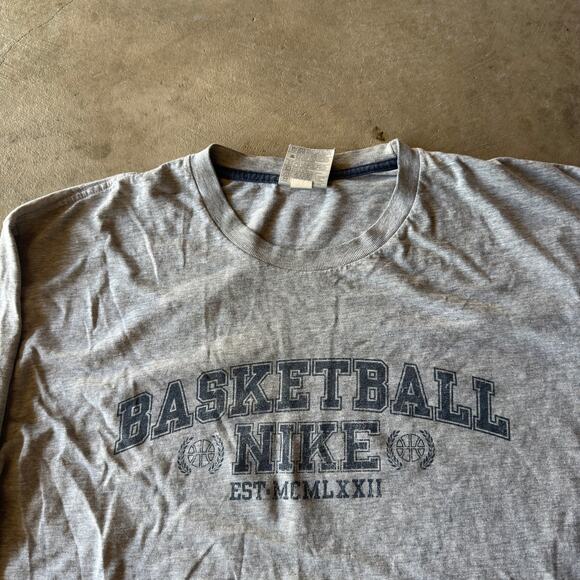 VINTAGE Y2K NIKE BASKETBALL LONG SLEEVE T-SHIRT SILVER TAG GRAPHIC MENS XL - Picture 2 of 6